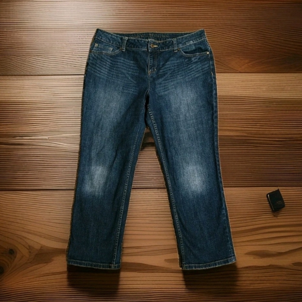 Simply Vera Wang straight 99% Cotton Plus jeans Sz 14 Flap Pocket Button 18/35
